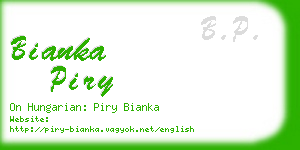 bianka piry business card